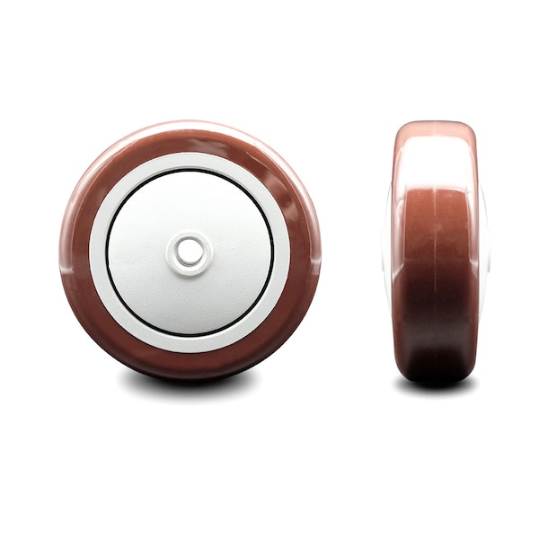 SCC - 4" Maroon Poly on Polyolefin Wheel Only - 3/8" Bore - 350 lbs Capacity